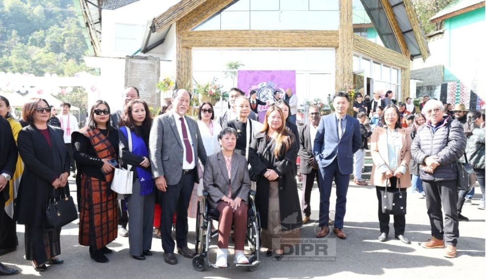 Nagaland Chief Minister, Neiphiu Rio with State Commissioner for Persons with Disabilities, Diethono Nakhro and others at the Disability Pride Fair 2023 at Kisama Naga Heritage Village on December 2. (DIPR Photo)